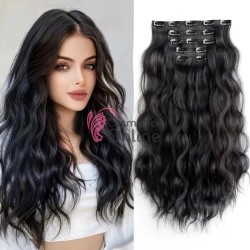 Extensie de par Full Head delux Wave de 45 cm, Brunet 5PC1B#